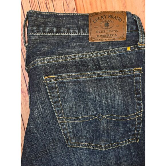 Lucky Brand Men's 181 Relaxed Straight Jeans 36x28 Dark Wash - Picture 7 of 9
